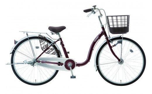 内装3段オートライト付き自転車ディオラ26型ワインレッド ※関東地方