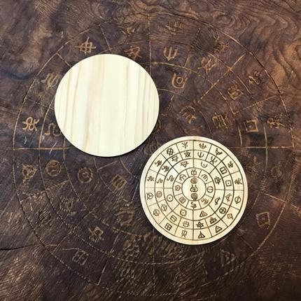 ヲシテ文字 フトマニ図 パワープレート 2枚入り×2 三重県産 ひのき製