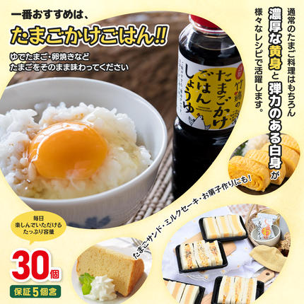 宮城県白石市のふるさと納税 【配送地域限定】＜白石蔵王育ち＞「竹鶏たまご」30個（保証5個含む）【17151】