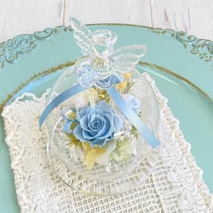 埼玉県春日部市のふるさと納税 AJ218-1 プリザーブドフラワー【エンジェル/ブルー】春日部市 シュガーパイン