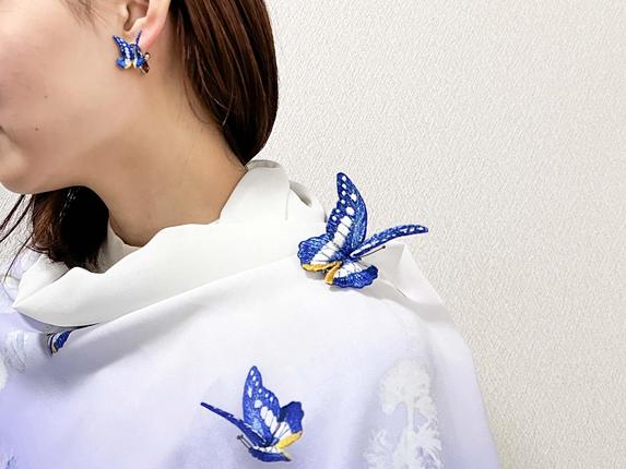 立体刺繍の蝶（ヘレナモルフォ蝶） / 千葉県船橋市 | セゾンのふるさと納税