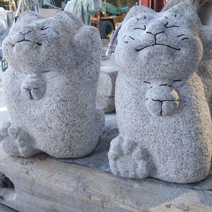 アクティブ招き猫 石 ストーン 猫 ネコ 動物 縁起物 雑貨 職人 伝統