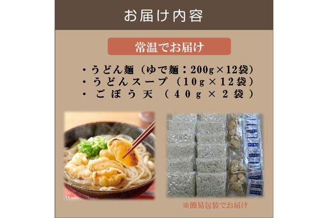 福岡県飯塚市のふるさと納税 博多ごぼう天うどん 12食セット【簡易梱包でお届け】【A-794】