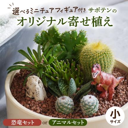 サボテンのオリジナル寄せ植え（小）【恐竜セット/アニマルセット