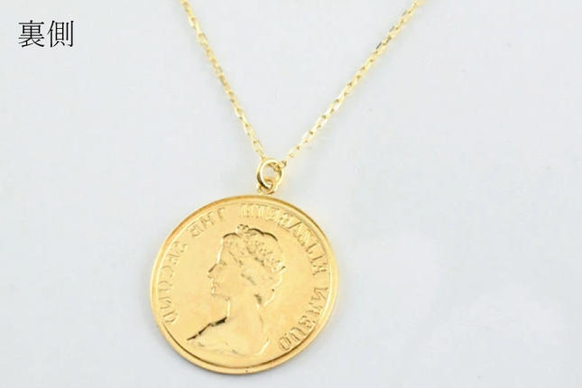山梨県中央市のふるさと納税 ネックレス K18 イエローゴールド プレス コインモチーフネックレス L [百花 山梨県 中央市 21470985] アクセサリー ジュエリー 宝石 アクセ コイン ゴールド 18金