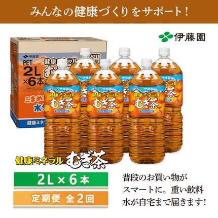 北海道恵庭市のふるさと納税 『定期便：全2回』健康ミネラルむぎ茶2L×6本【500008】