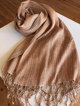 杏染めストール100%国産シルク|シルクストール あんず染め 伝統技術 絹製品 信州 長野県 千曲市