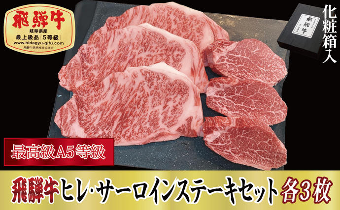 岐阜県関ケ原町のふるさと納税 【化粧箱入り・最高級A5等級】飛騨牛ヒレ（120g）・サーロイン（200g）各3枚セット