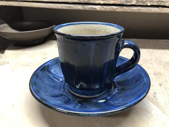 IG-02 「呉須」八面コーヒーカップとソーサー いろは窯 / 三重県多気町
