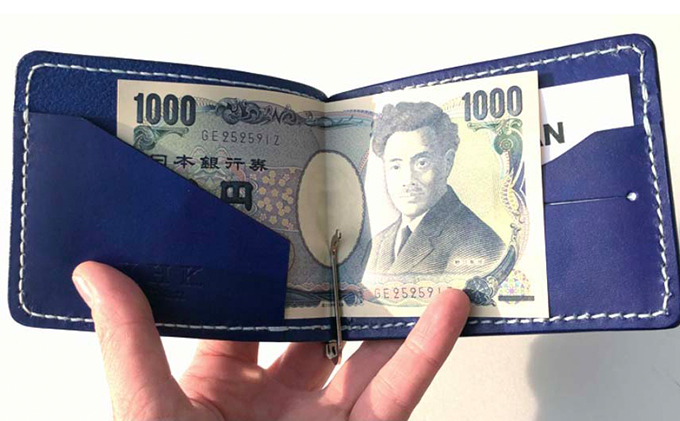 岐阜県関ケ原町のふるさと納税 【贅沢な本革手縫い】 マネークリップ（札ばさみ）≪選べるカラー6色≫