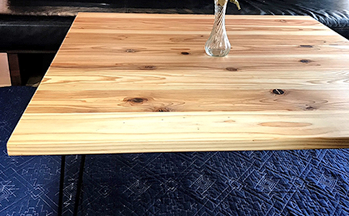 岡山県里庄町のふるさと納税 折りたためる 無垢 ローテーブル (サイズ75×75×32.5）【配達不可：離島】 雑貨 日用品