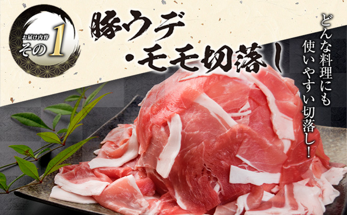 宮崎県日南市のふるさと納税 数量限定 豚肉 3種 鶏肉 1種 セット 合計3.54kg ポーク チキン 国産 食品 食べ比べ 豚ウデ 豚モモ 切落し 豚ロース 豚バラ スライス 万能食材 大容量 焼肉 豚汁 から揚げ バラエティ おかず おつまみ 人気 おすすめ 詰め合わせ 宮崎県 日南市 送料無料_CB108-25