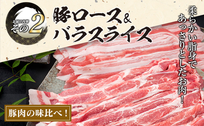宮崎県日南市のふるさと納税 数量限定 豚肉 3種 鶏肉 1種 セット 合計3.54kg ポーク チキン 国産 食品 食べ比べ 豚ウデ 豚モモ 切落し 豚ロース 豚バラ スライス 万能食材 大容量 焼肉 豚汁 から揚げ バラエティ おかず おつまみ 人気 おすすめ 詰め合わせ 宮崎県 日南市 送料無料_CB108-25